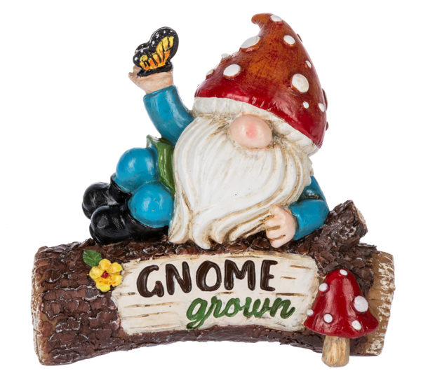 Cottagecore Mushroom Gnome on Branch Figurine