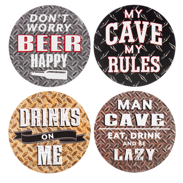 Man Cave Coasters (4 pc. set)