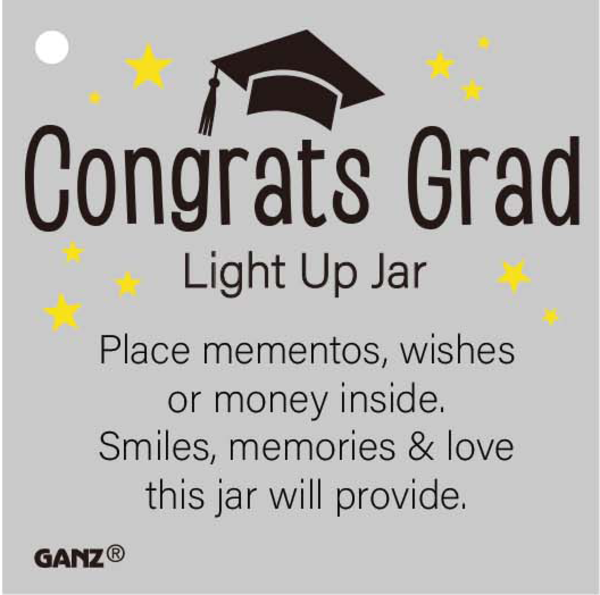 Graduation Cap Mason Jar with Light Decor and Sentiment