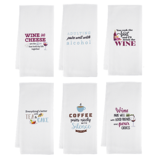 Food/Drink Pairings Tea Towel
