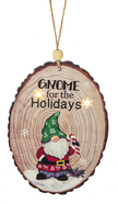Gnome Light Up Wood Slice Ornament
