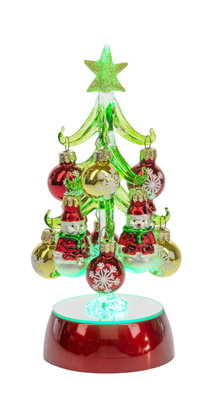 Light Up Christmas Tree with Ornaments 8 inch
