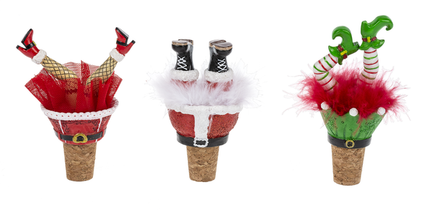 Christmas Wiggle Leg Bottle Topper
