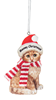 Wooden Cat Ornament with Saying on Hat