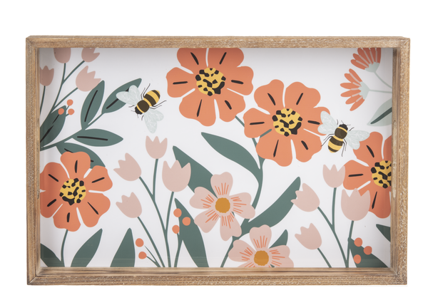 Floral Large Rectangular Tray, Bee Small rectangular tray