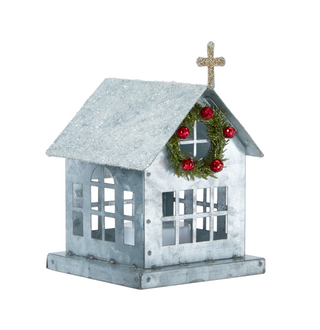 Tin Light-Up Mini Church