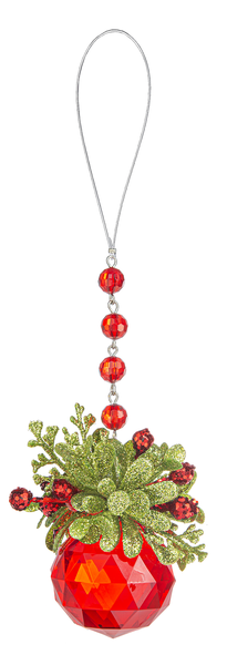 Mistletoe Facet Ball Drop Ornament