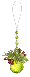 Mistletoe Facet Ball Drop Ornament