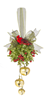 Jingle Bell Door Decor with Cardinal figurine- Kissball