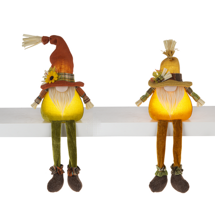 LED Fall Gnomes w/ Dangle Legs set