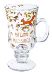 Autumn Glass Footed 8.5oz. Mug Set (4 pc. set)