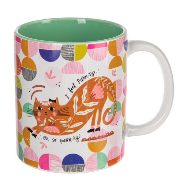 Whimsy Cat Mug - I feel Purr-ty...11oz ceramic Mug