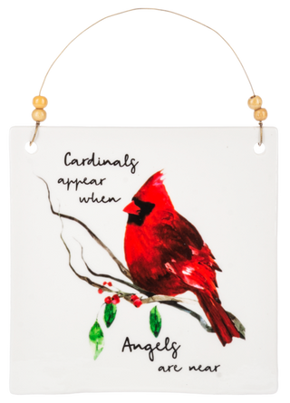 Ceramic Cardinal Bereavement Plaque