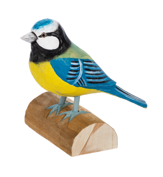 Carved Songbirds On Wood Base Figurine