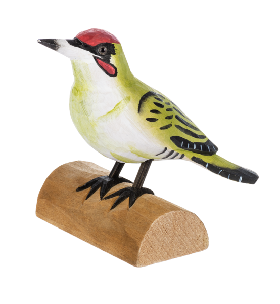 Carved Songbirds On Wood Base Figurine