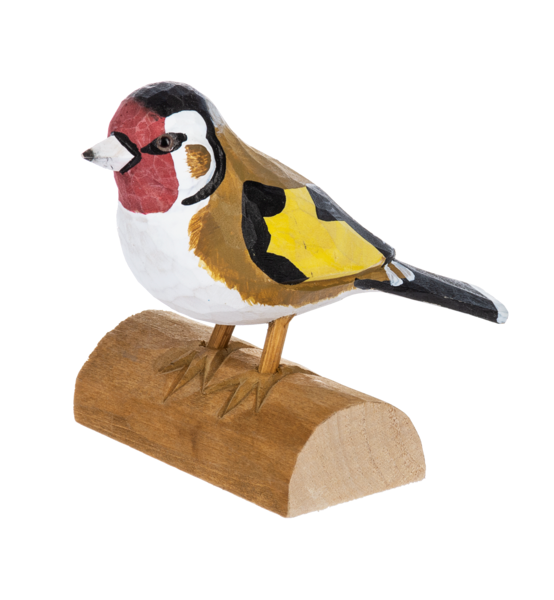 Carved Songbirds On Wood Base Figurine