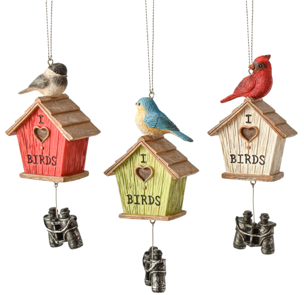 Bird House w/Binocular Ornament