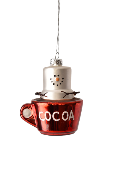 S'mores w/Cocoa Mug Glass Ornament