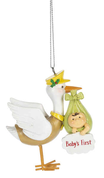 Stork Ornament - Baby's First