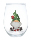 Holiday Gnome Stemless Wine Glass