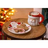 Cookies for Santa Gift Set with Plate and 18 OZ Cup, Warmest Greeting Santa