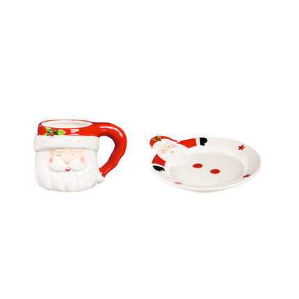 Cookies for Santa Gift Set with Plate and 18 OZ Cup, Warmest Greeting Santa