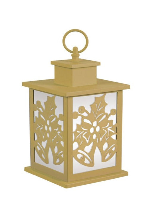 Holiday Frosted Glass Panel Fire Flame Lantern