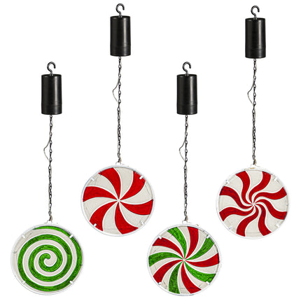 LED Embossed Peppermint Candy Hanging Décor