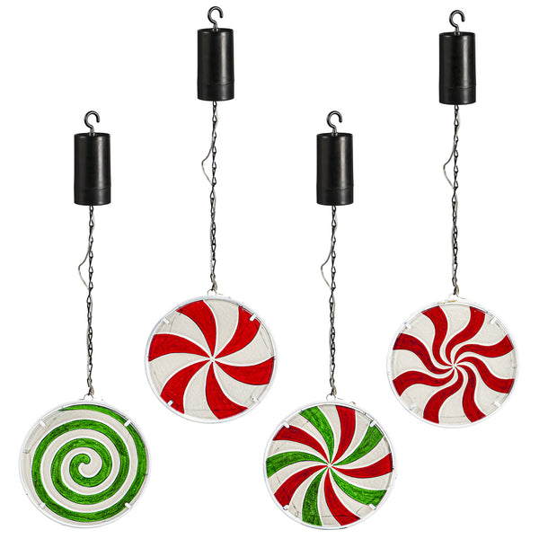 LED Embossed Peppermint Candy Hanging Décor