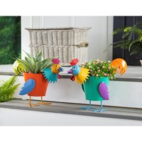 Rustic Metal Rooster Planter