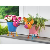 Metal Pig Planter