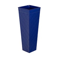 Blue Geometric Pattern Embossed Metal Front Door Planter