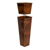 Burnt Copper Sunflowers Embossed Metal Front Door Planter