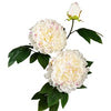 Solar Power Jade White Peony Garden Stake