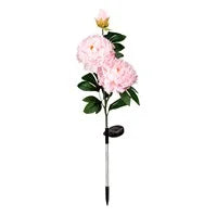 Solar Power Pink Peony Garden Stake