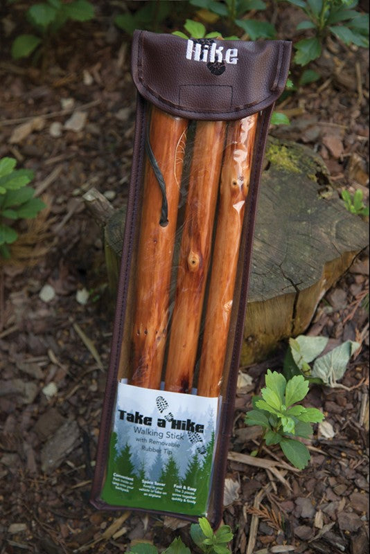 Take A Hike Walking Stick W/ Compass & Pouch
