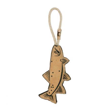Natural Leather Trout Tug Toy-by Tall Tails